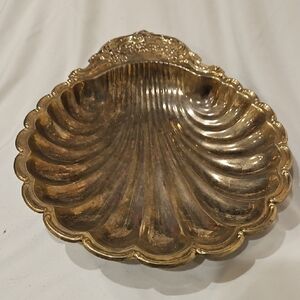 Ornate Shell-Shaped Decorative Bowl - Silver Plated
